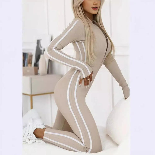 Levoire | Robe femme à demi-glissière à rayures étroites
