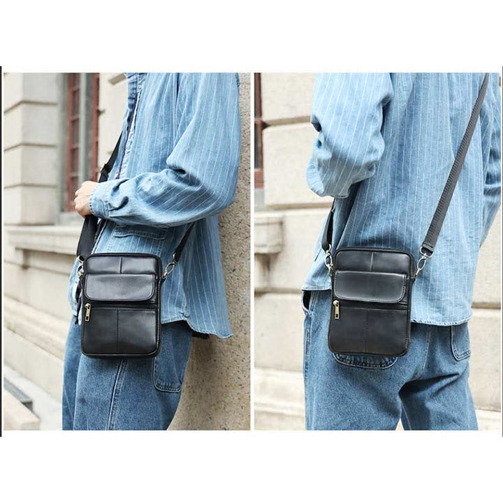 Levoire | Petit Sac À Bandoulière En Cuir Véritable Pour Hommes