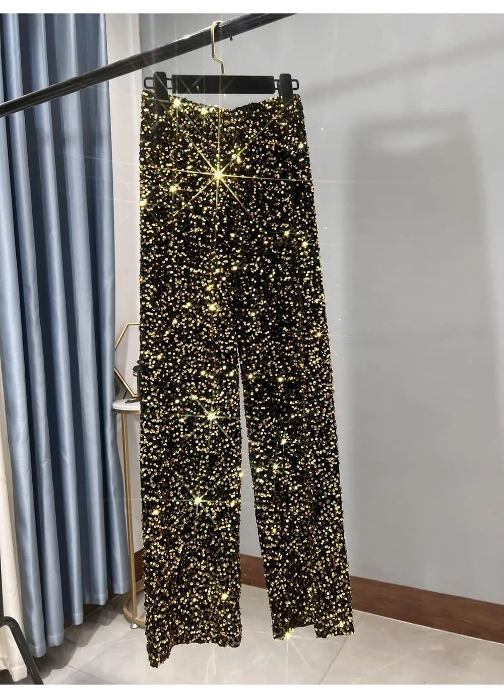 Levoire | Pantalons de soleil larges avec des paillettes Or