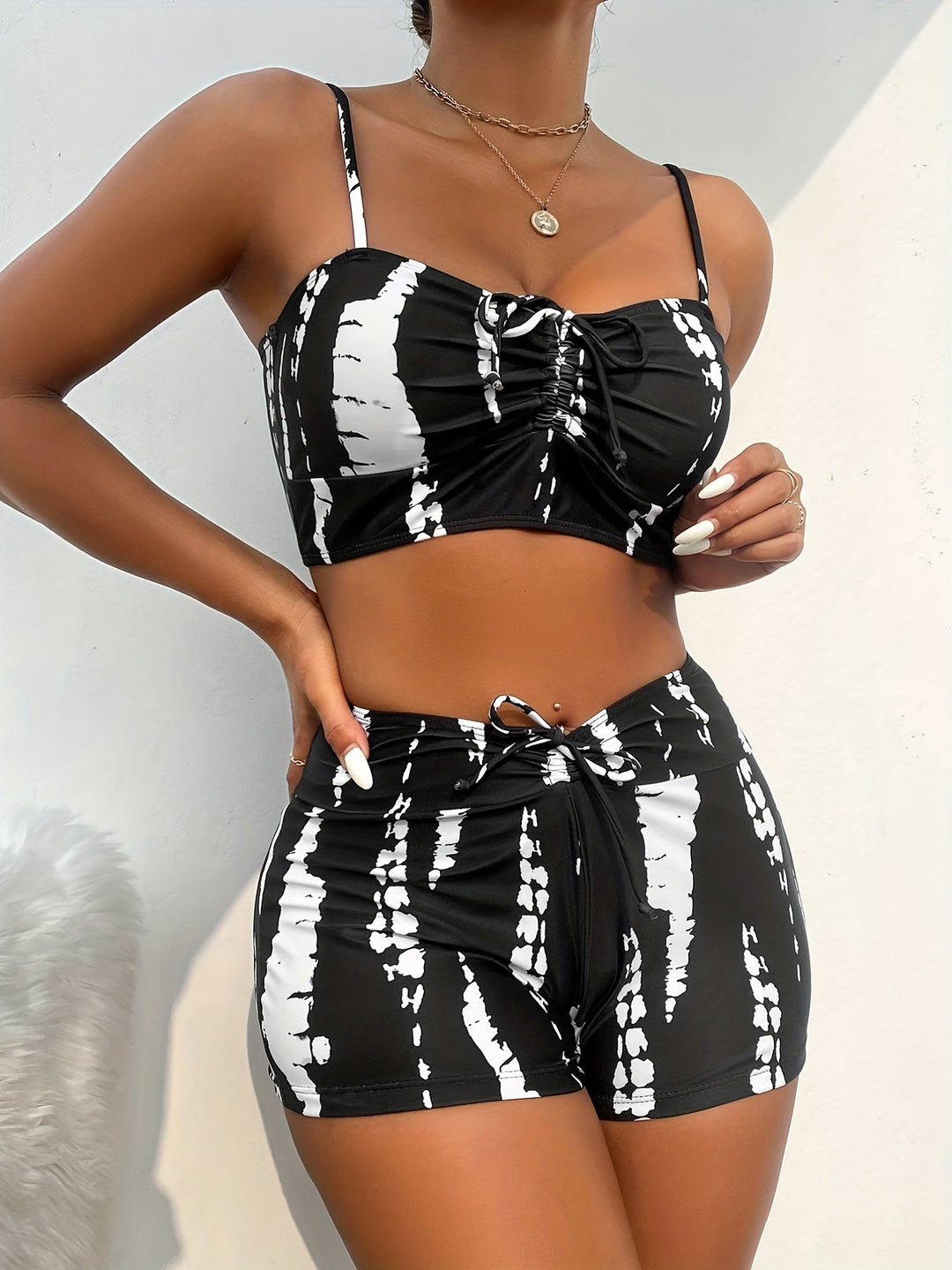 Levoire | Bikini À Taille Haute Et Haut Froncé Pour Femmes Noir