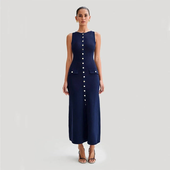 Levoire | Robe tricotée sans manches élégante Bleu