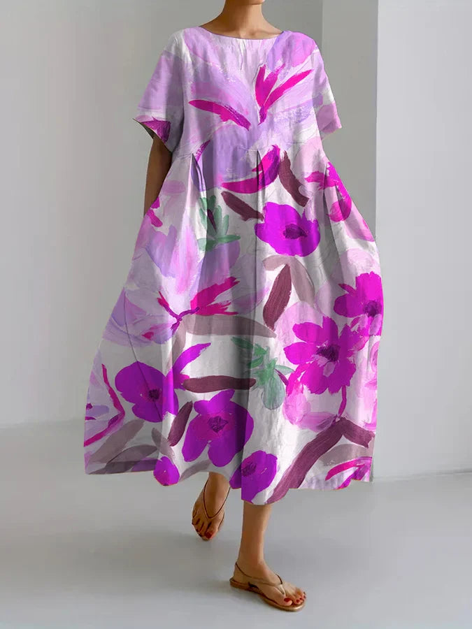 Levoire | Robe décontractée pour femmes à motifs floraux Violet