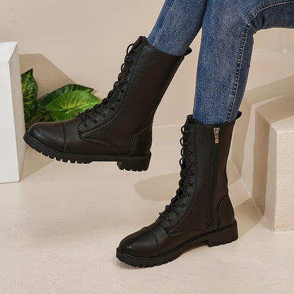 Levoire | Bottes Élégantes Pour Femmes Avec Lacets Et Fermeture Éclair Noir