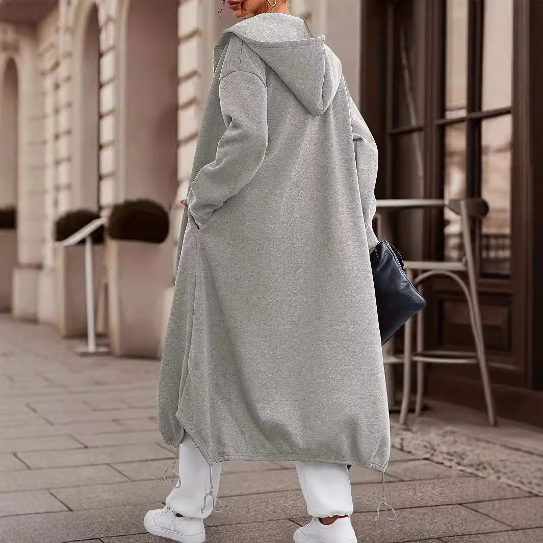 Levoire | Long, Épais, Veste Décontractée Unicolore Pour Femmes