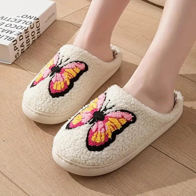 Levoire | Chaussures de canapé en coton avec une semelle douce Rosa Papillon