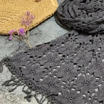 Levoire | Écharpe Creuse À Fleurs Décontractée Gris