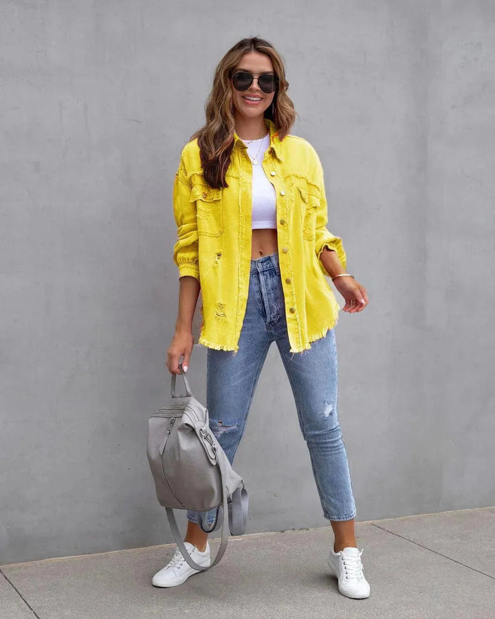 Levoire | Top en jean pour femme Jaune