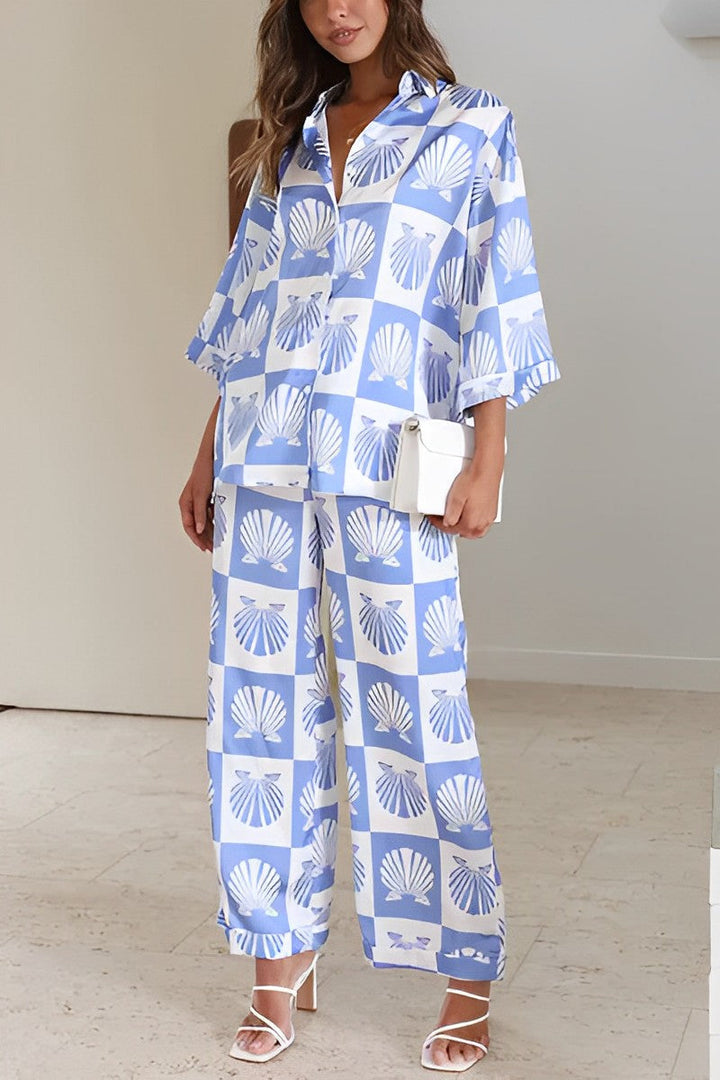 Levoire | Combinaison Élégante Fluide Femme Bleu