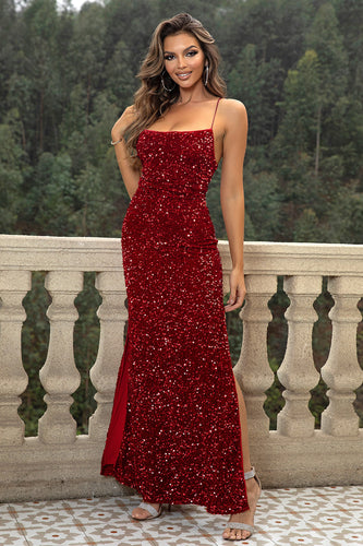 Levoire | Robe Maxi Sans Manches À Paillettes, Dos Nu Avec Fente