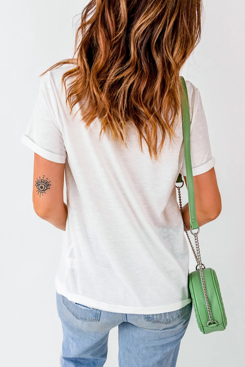 Levoire | Fleurs- & Lettres-graphique Col rond Manches courtes T-shirt