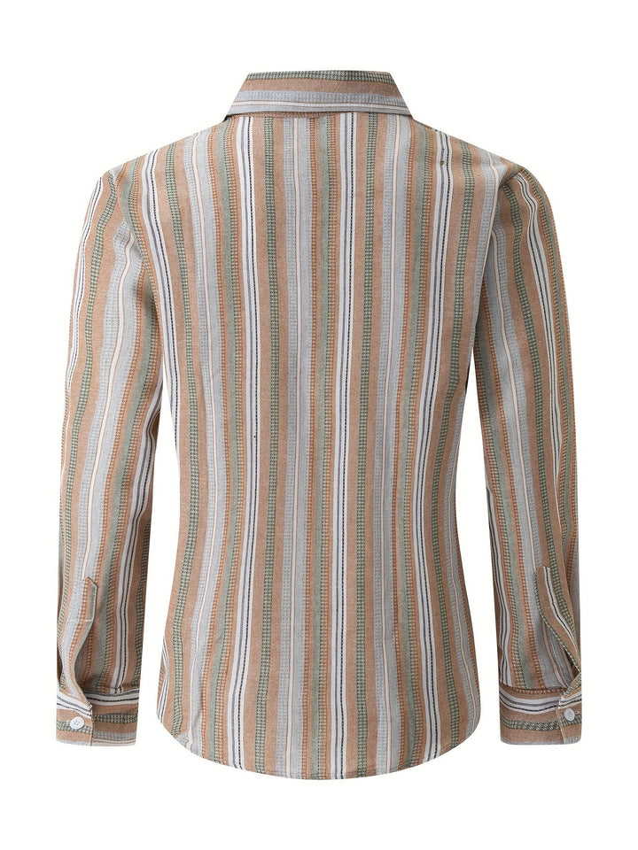 Levoire | Chemise En Coton Lin Rayée Pour Hommes Pour Un Look Décontracté