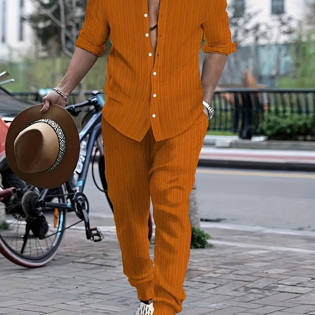 Levoire | T-Shirt À Manches Longues Unicolore Et Pantalons De Survêtement