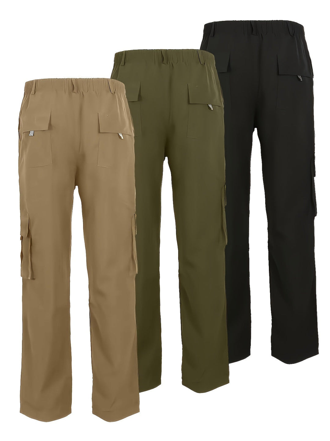Levoire | Ce, Pantalons Cargo Pour Hommes Unis Olive vert + noir + camouflage militaire