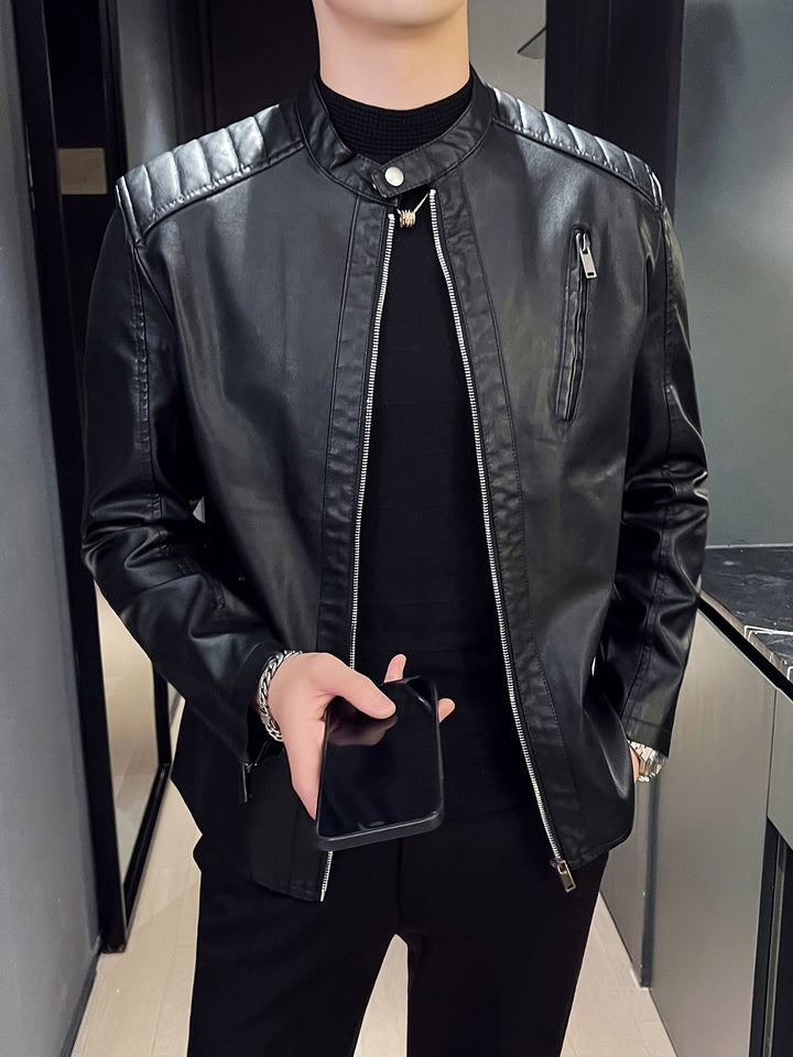 Levoire | Veste De Moto En Cuir Pu Pour Hommes Élégante Avec Poches
