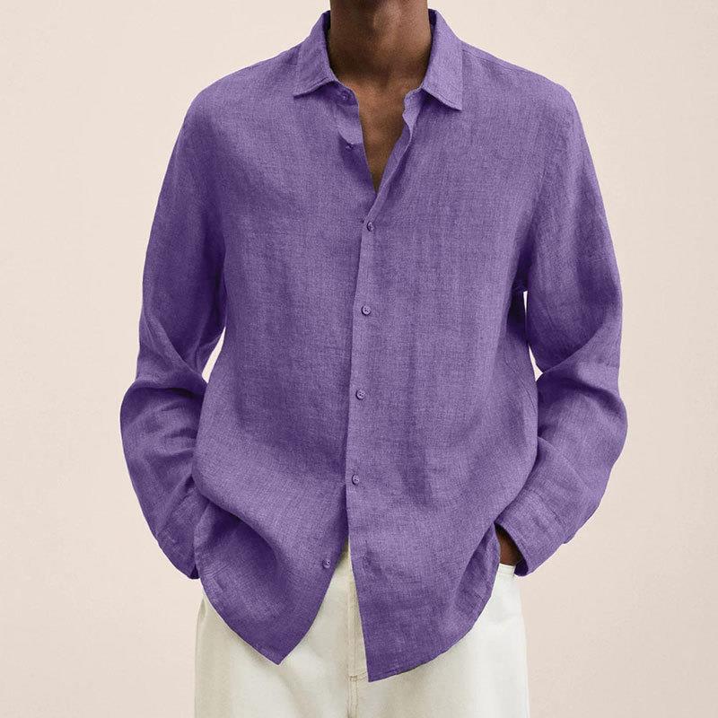 Levoire | Chemise En Lin Coupe Detendue Hommes Violet