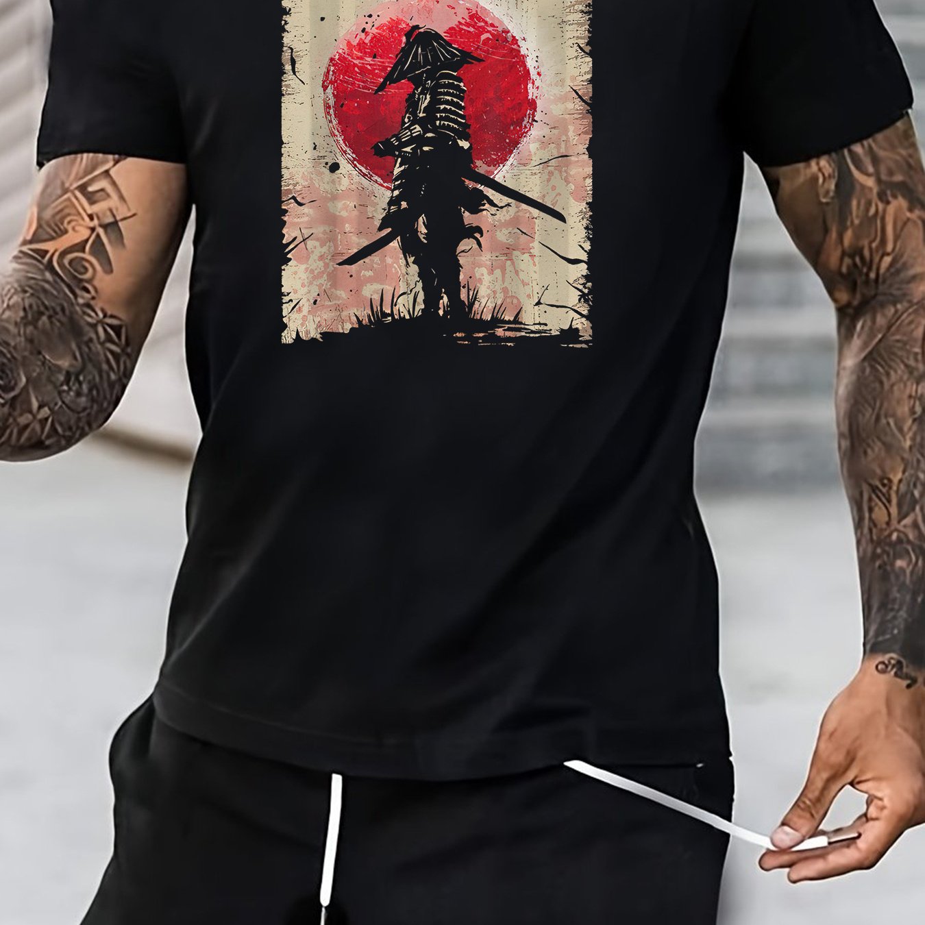 Levoire | T-Shirt D'Été En Coton À Motif D'Anime Samouraï
