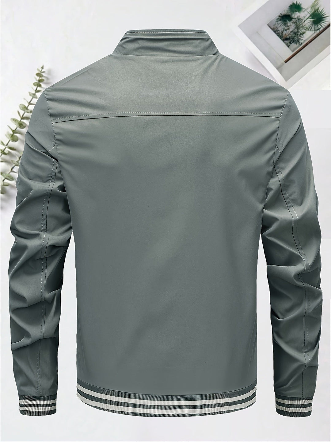 Levoire | Khaki Veste Tendance Pour Hommes Avec Fermeture Éclair Et Col Roulé