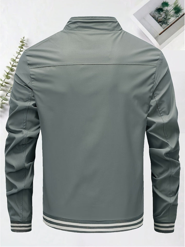 Levoire | Khaki Veste Tendance Pour Hommes Avec Fermeture Éclair Et Col Roulé