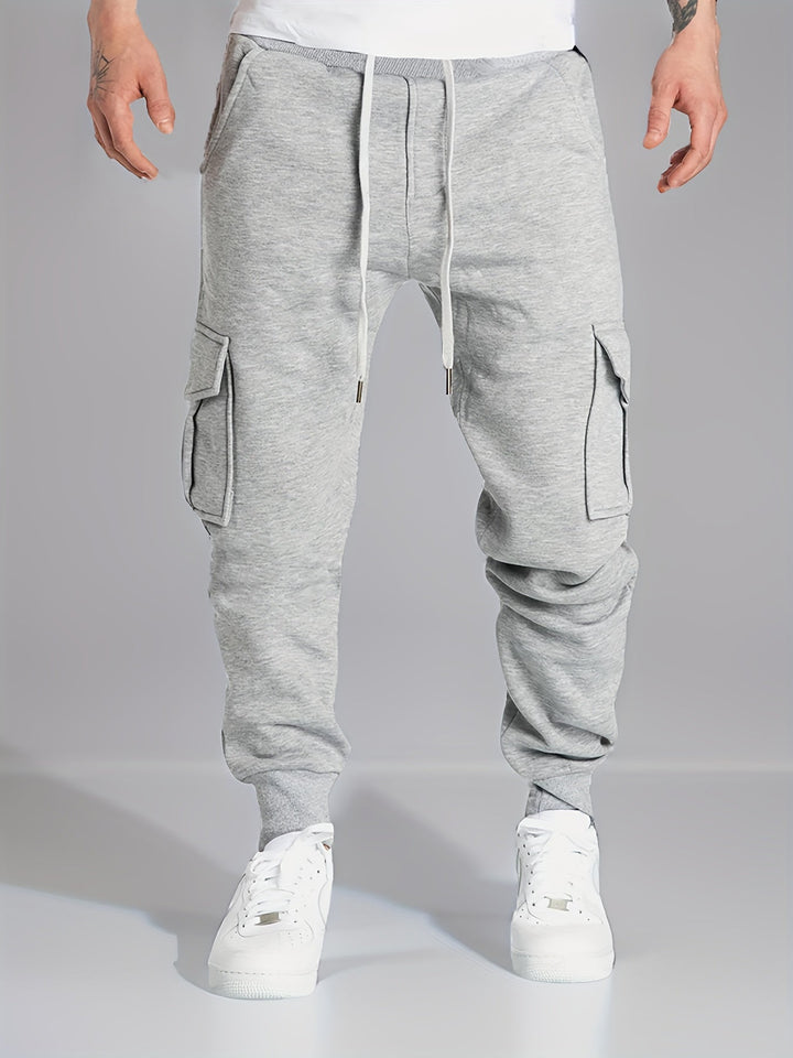 Levoire | Combinaison De Pantalons De Sport Pour Hommes Avec Cordon Et Poches Latérales Gris clair