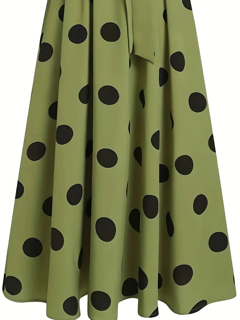 Levoire | Robe À Manches Longues À Pois Avec Col Rond