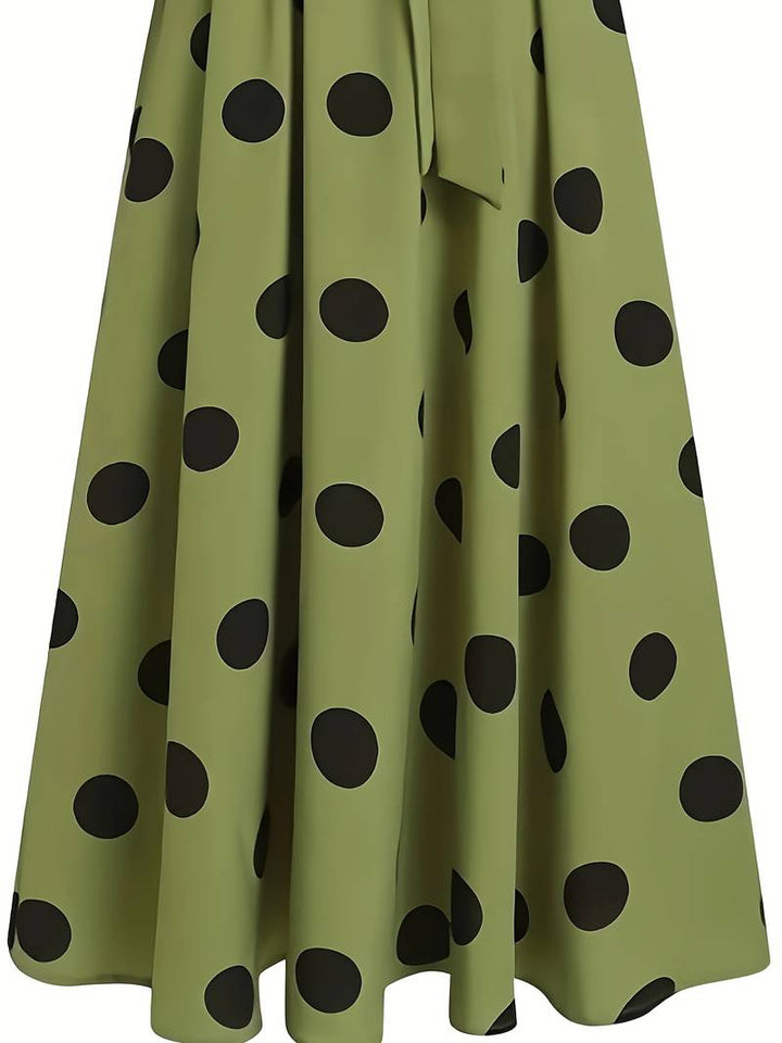 Levoire | Robe À Manches Longues À Pois Avec Col Rond