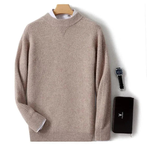 Levoire | Pull-over pour homme en cachemire, tricoté décontracté, avec étiquette de col