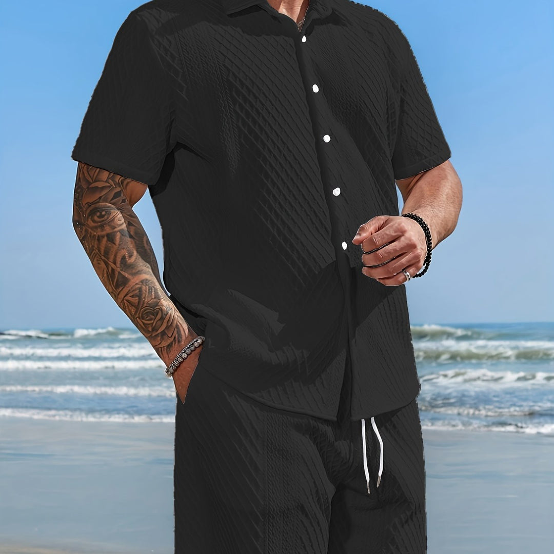 Levoire | Ensemble Uni En Maille À Carreaux En Coton De Cent