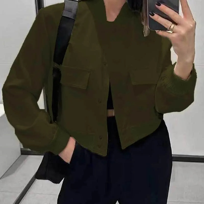 Levoire | Veste avec bouton et grandes poches Armenian green