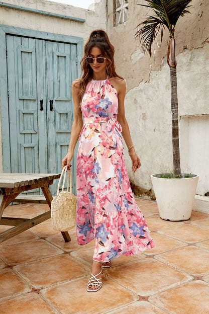 Levoire | Robe d'été moderne à col rond Rose