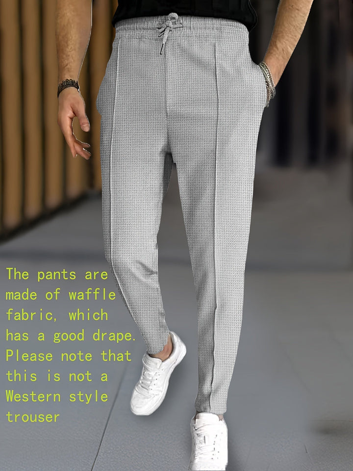 Levoire | Pantalon De Bain En Tricot À Carreaux Unicolore Avec Cordon Ajustable gris