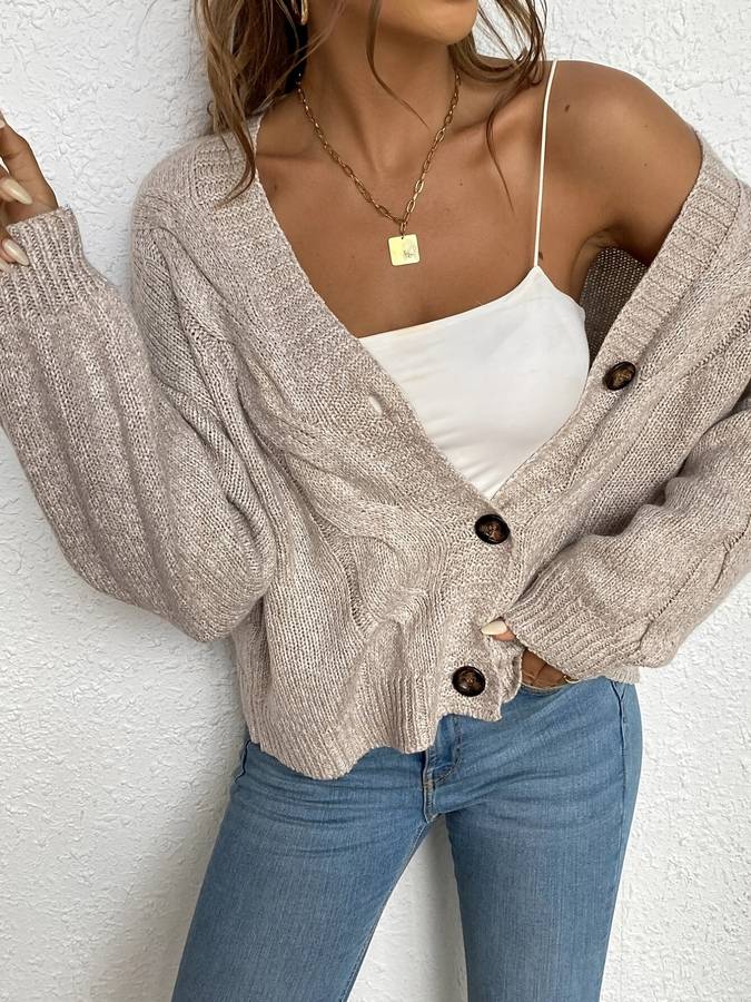 Levoire | Tricot Avec Boutons Et Col En V une taille Gris
