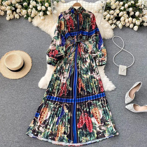 Levoire | Robe maxi rayée avec des plissés