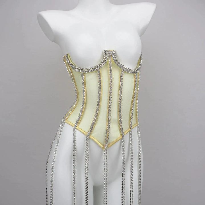 Levoire | Ceinture en chaîne noire sculptante pour femmes en polyester Jaune