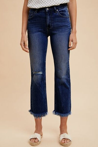 Levoire | Jeans Droit Effiloché Ourlet Brut
