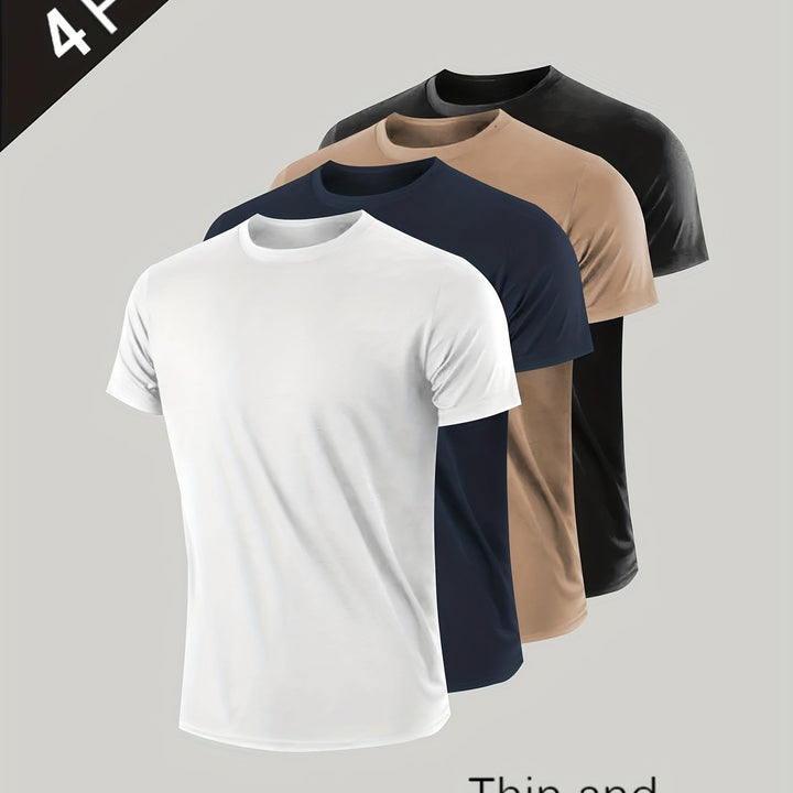 Levoire | T-Shirt Unicolore Pour Hommes À Manches Courtes