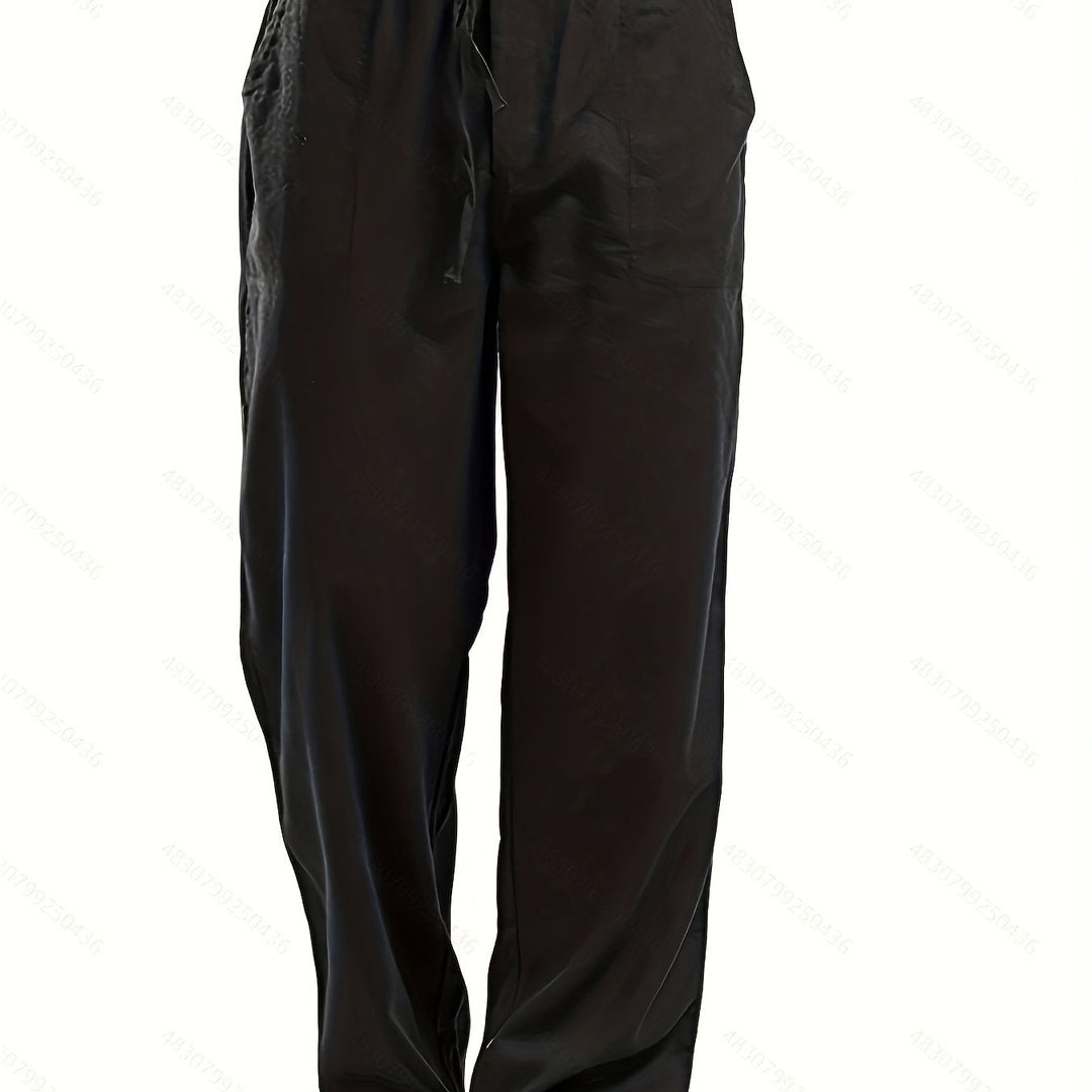 Levoire | Pantalons Pour Hommes En Mélange De Coton Et De Lin Avec Une Taille Élastique Décontractée