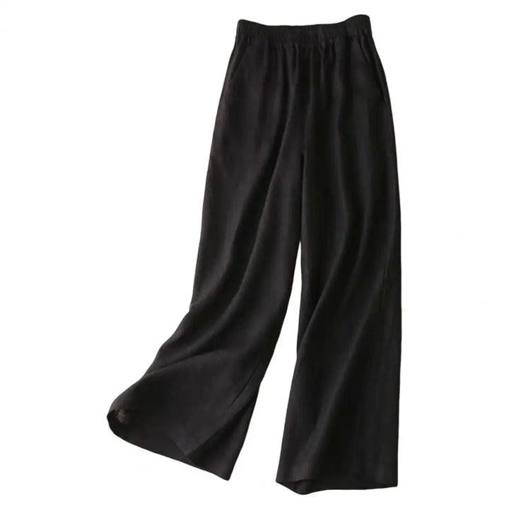 Levoire | Pantalon En Lin Large En Coton Noir