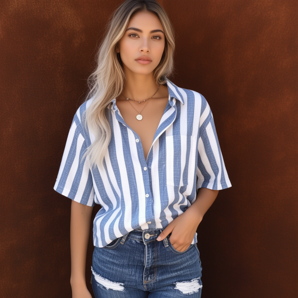 Levoire | Chemise En Lin Rayée Pour Femmes