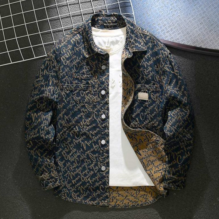 Levoire | Veste En Denim Avec Lettres Bleu foncé