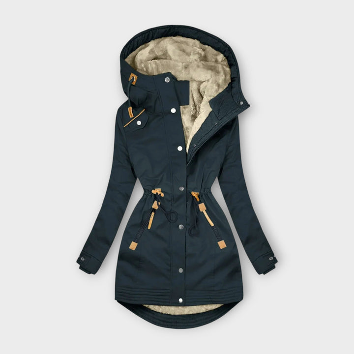 Levoire | Manteau Confortable Avec Doublure En Fourrure Bleu