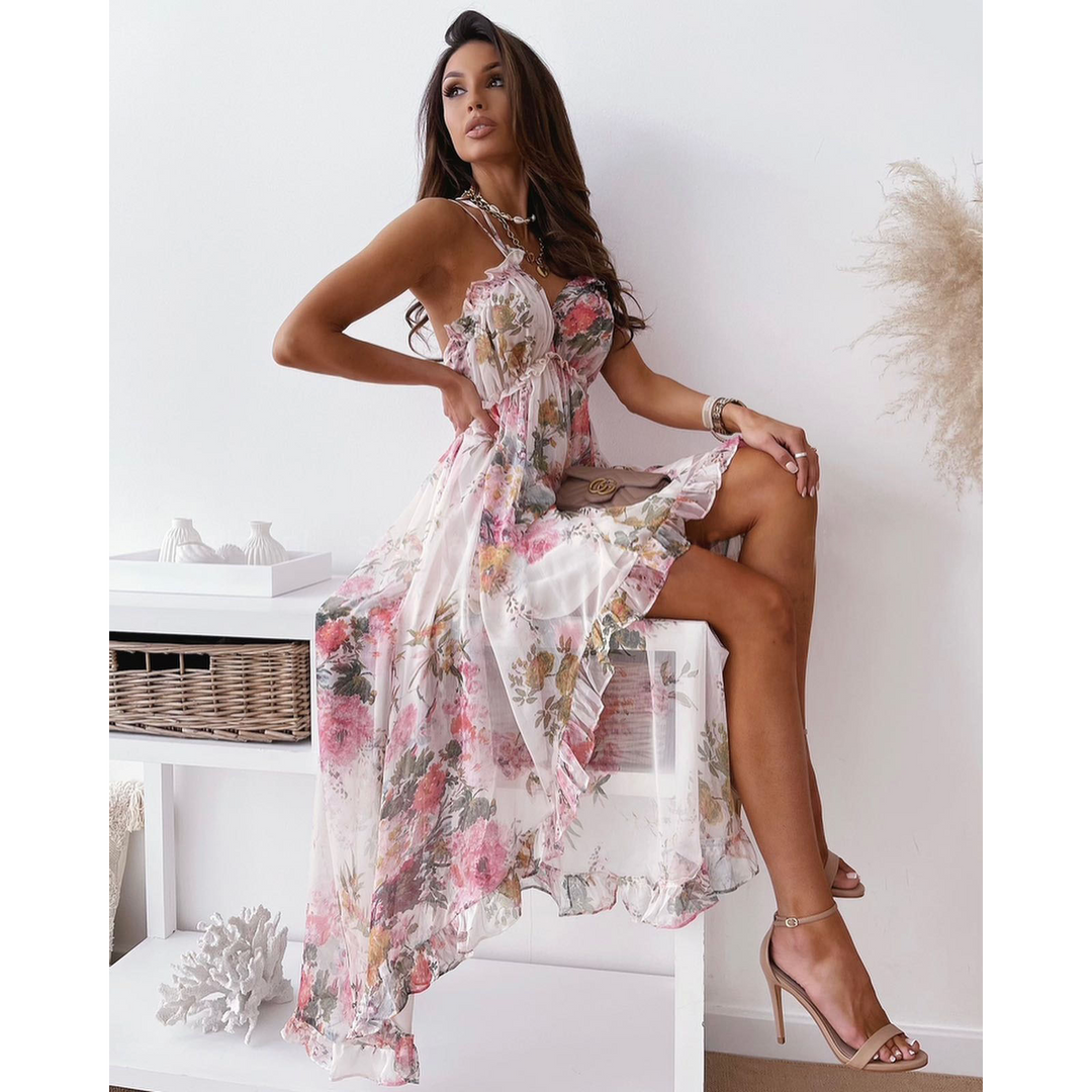 Levoire | Magnifique Robe Chiffon Silencieuse 01 Imprimé blanc