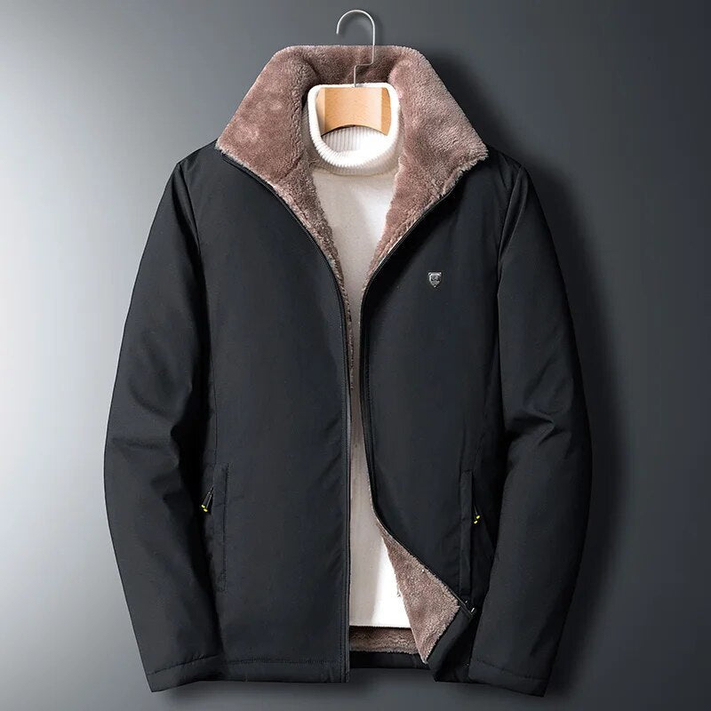 Levoire | Veste En Polaire Pour Hommes Résistante À L'Eau Et Coupe-Vent Avec Col Haut Noir