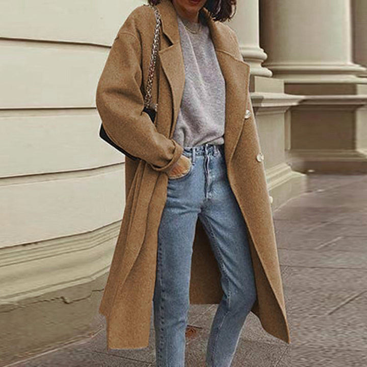 Levoire | Élégant Et Polyvalent Manteau Long Khaki