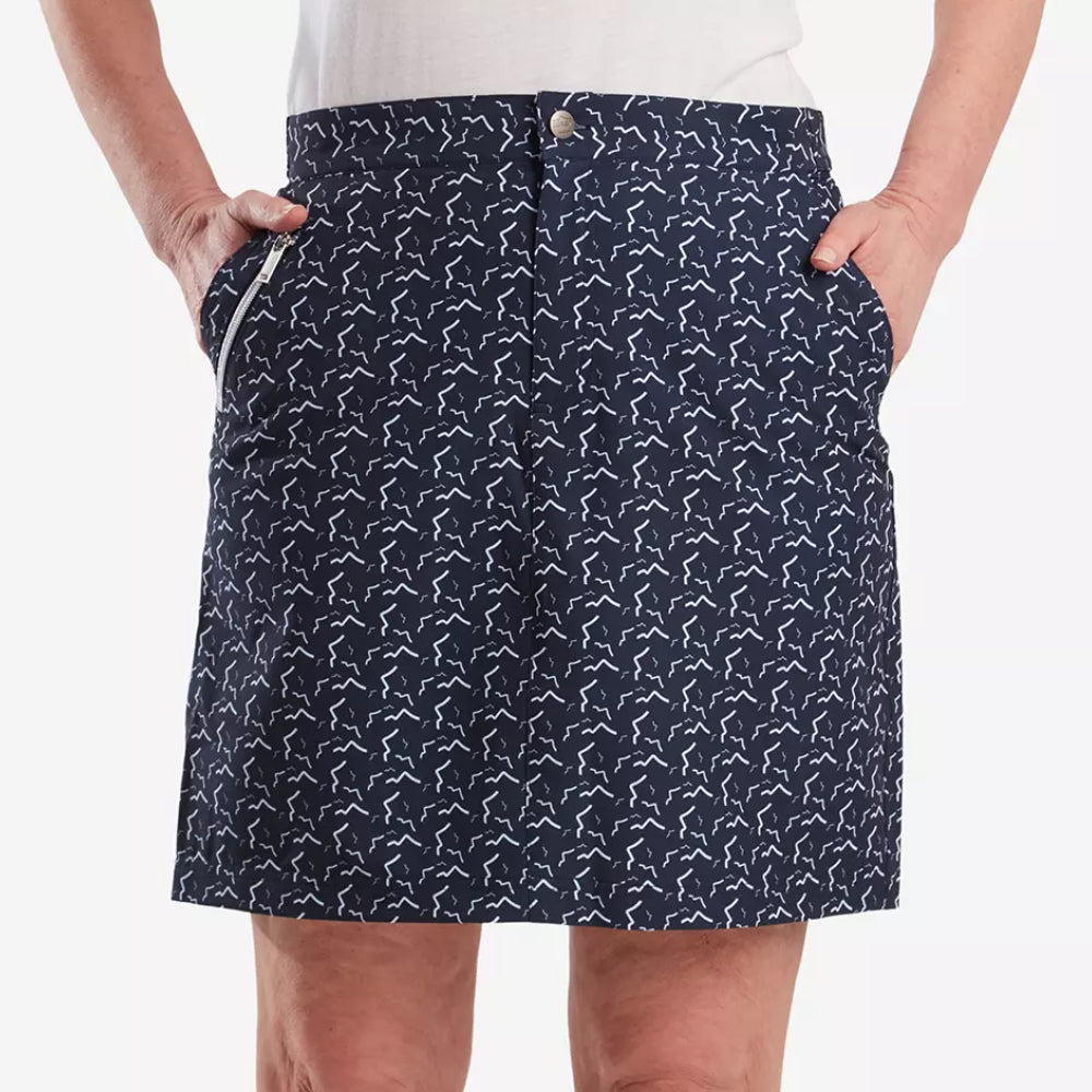 Levoire | Jupe Élégante Pour Femmes Mi-Longue Marine bleu imprimé