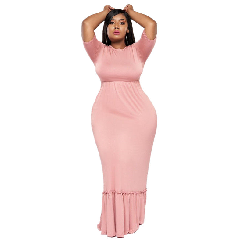 Levoire | longue encolure ronde taille haute manches courtes
