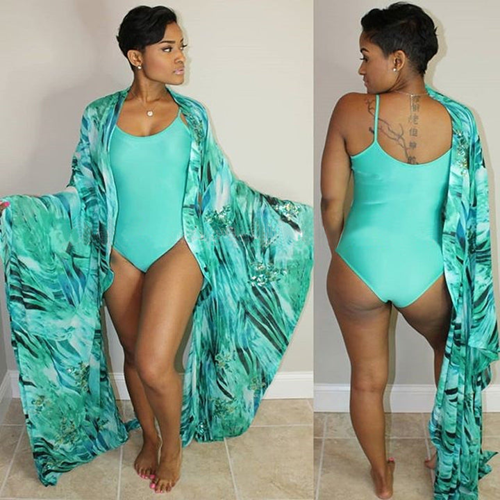 Levoire | maillot de bain une pièce neuf avec nœud kimono tie-dye VERT