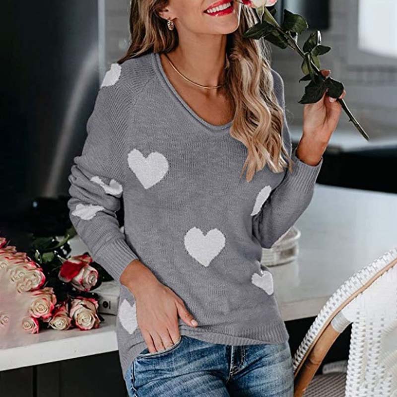 Levoire | En Tricot À Motif Cœur Gris