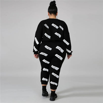 Levoire | Chemise à Manches Longues et Pantalon Imprimé Lettre