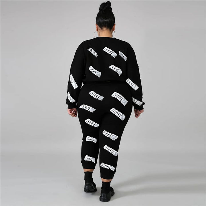 Levoire | Chemise à Manches Longues et Pantalon Imprimé Lettre