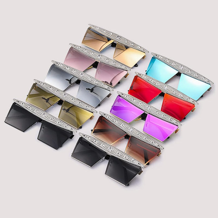 Levoire | lunettes de soleil grande monture décor strass
